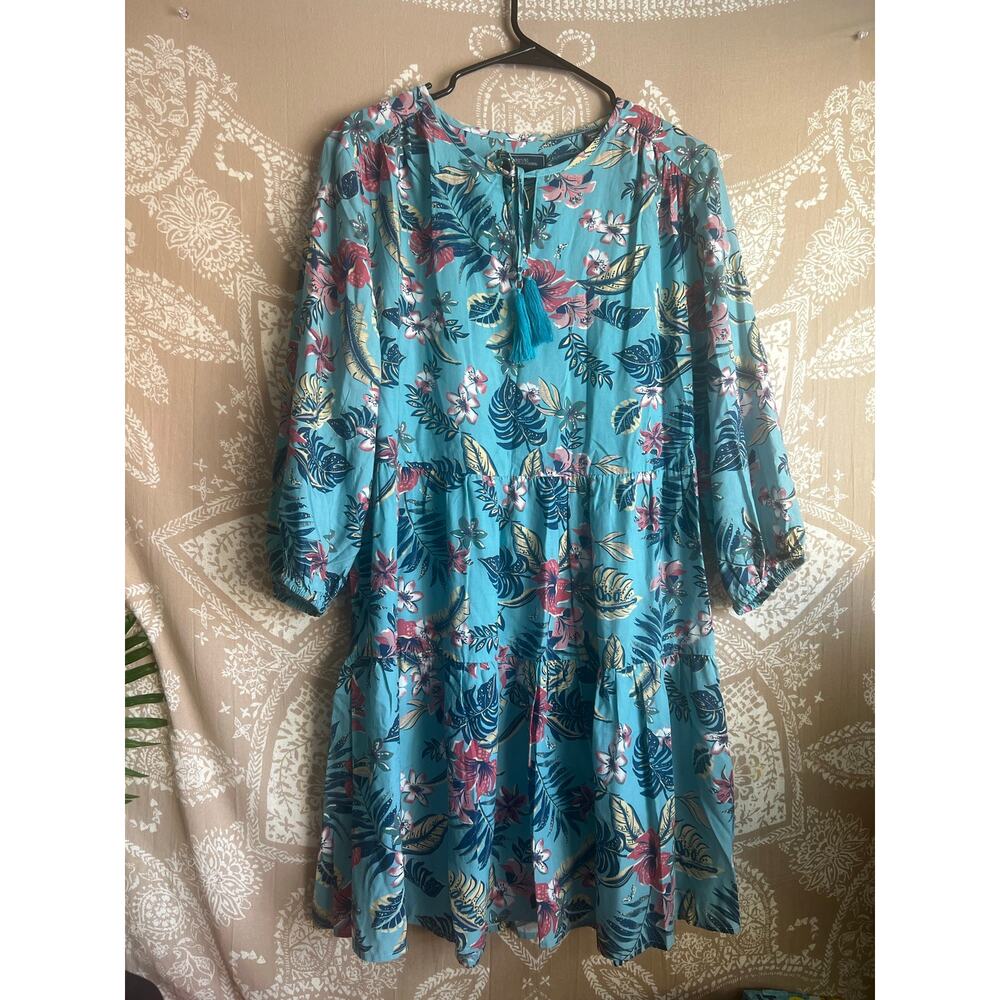 Reyn Spooner Women’s Mini Dress in Blue Floral Design
